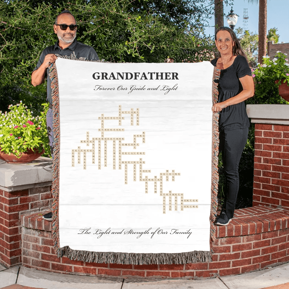 Custom Grandfather Word Tile Blanket - ARTFULANE