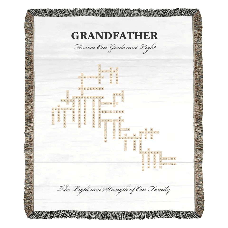 Custom Grandfather Word Tile Blanket - ARTFULANE