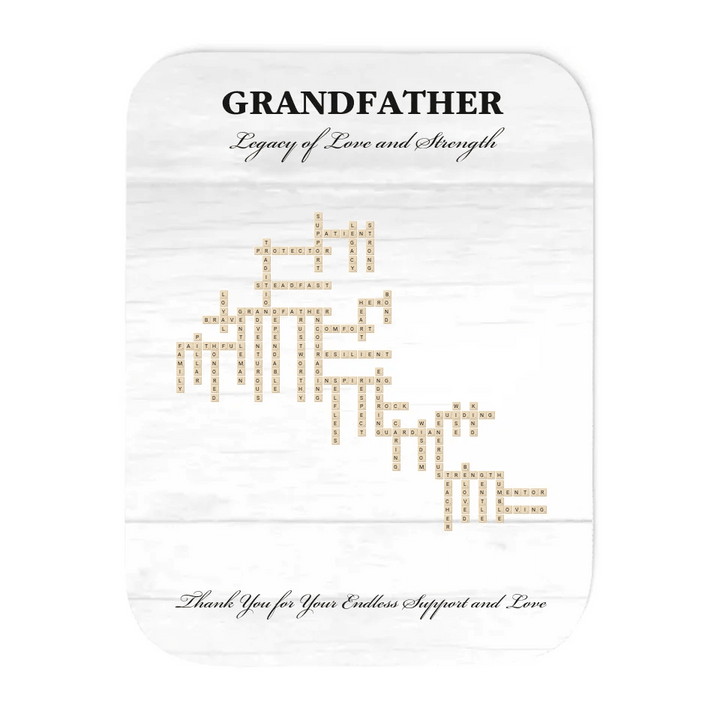 Custom Grandfather Word Tile Blanket - ARTFULANE