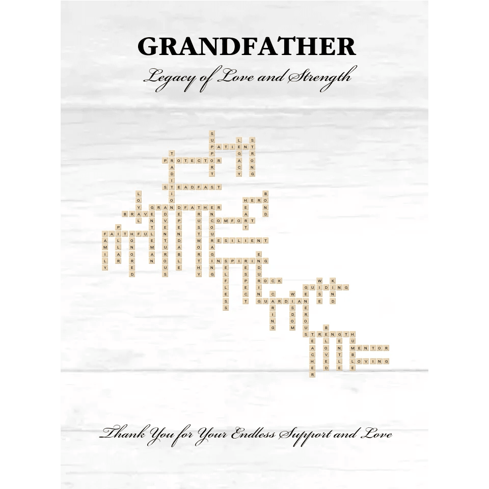 Custom Grandfather Word Tile Blanket - ARTFULANE