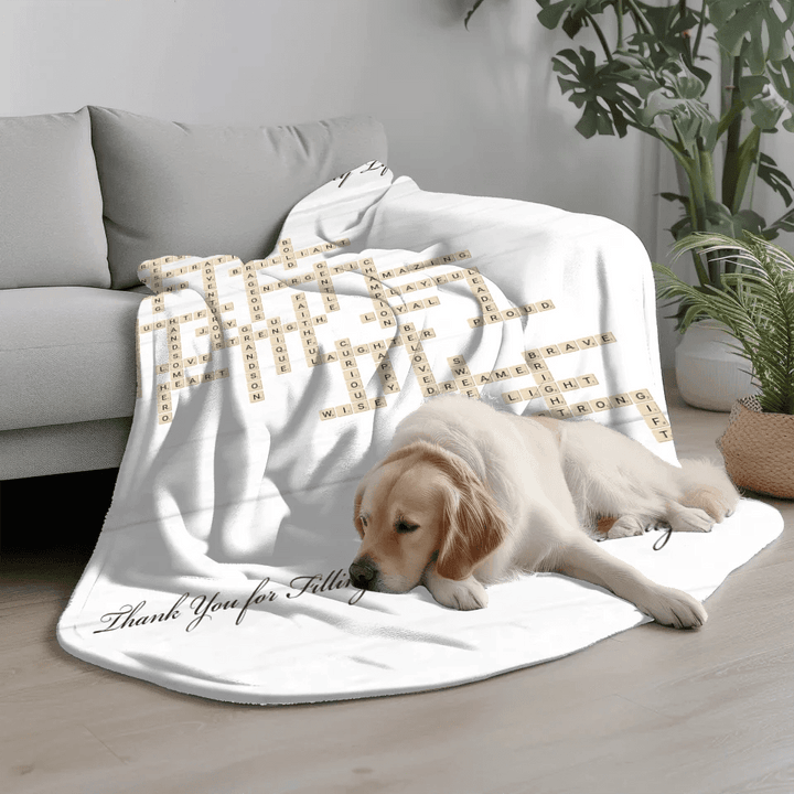 Custom Grandson Word Tile Blanket - ART-BLK396.16 - ARTFULANE