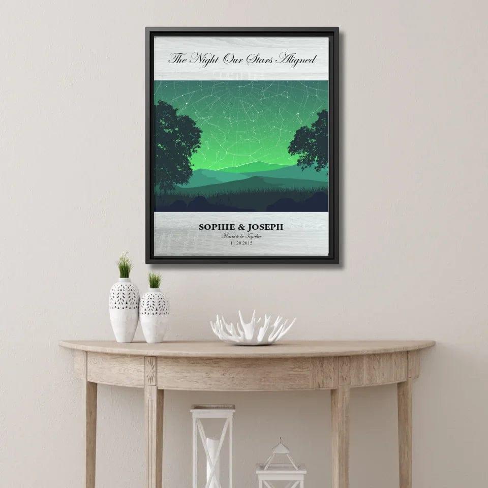 Custom Green Landscape Star Map - ARTFULANE