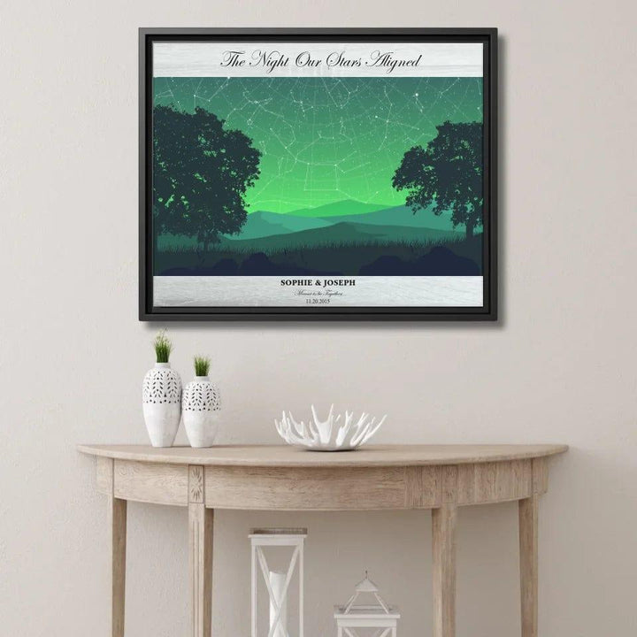 Custom Green Landscape Star Map - ARTFULANE