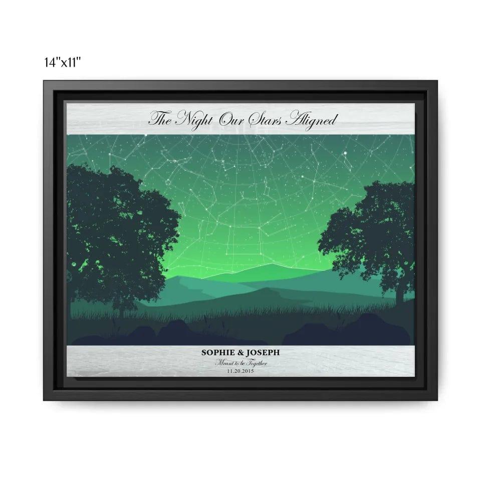 Custom Green Landscape Star Map - ARTFULANE