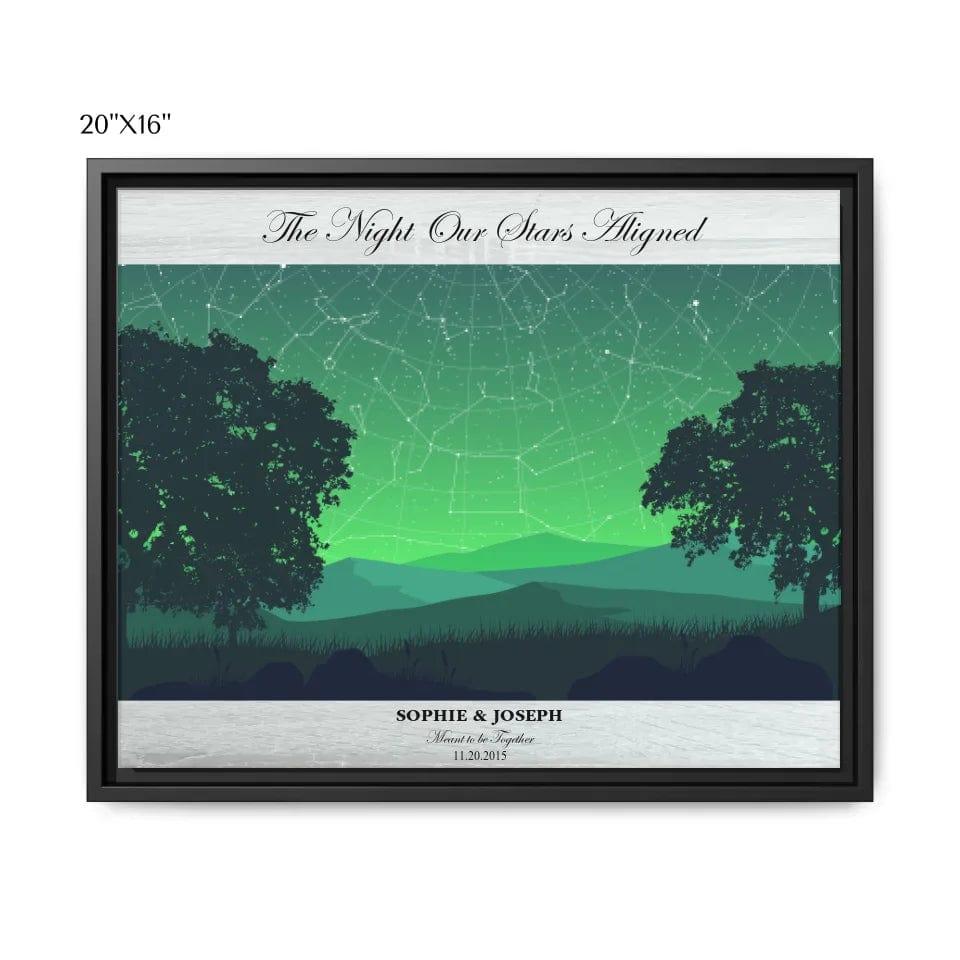 Custom Green Landscape Star Map - ARTFULANE