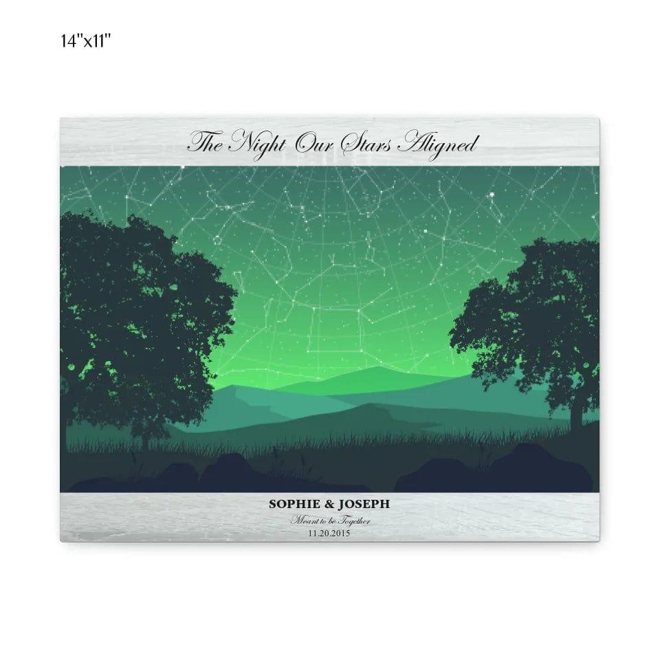 Custom Green Landscape Star Map - ARTFULANE