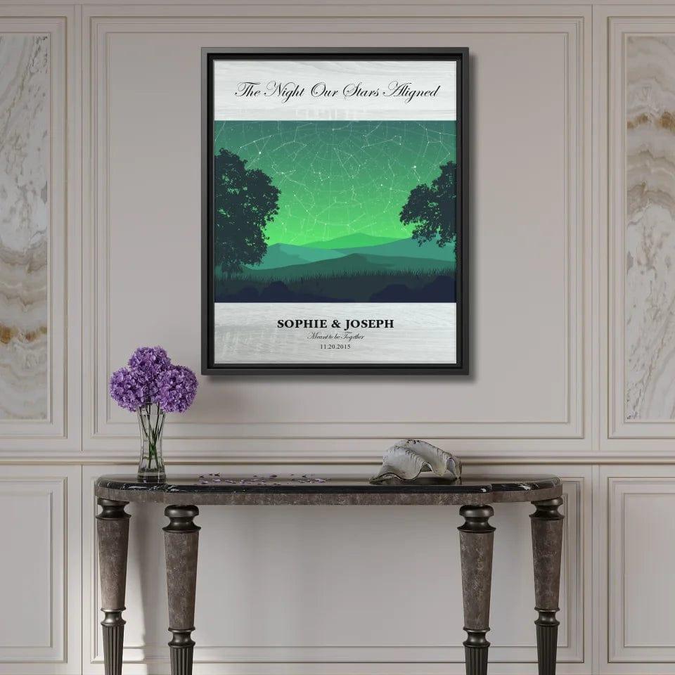 Custom Green Landscape Star Map - ARTFULANE