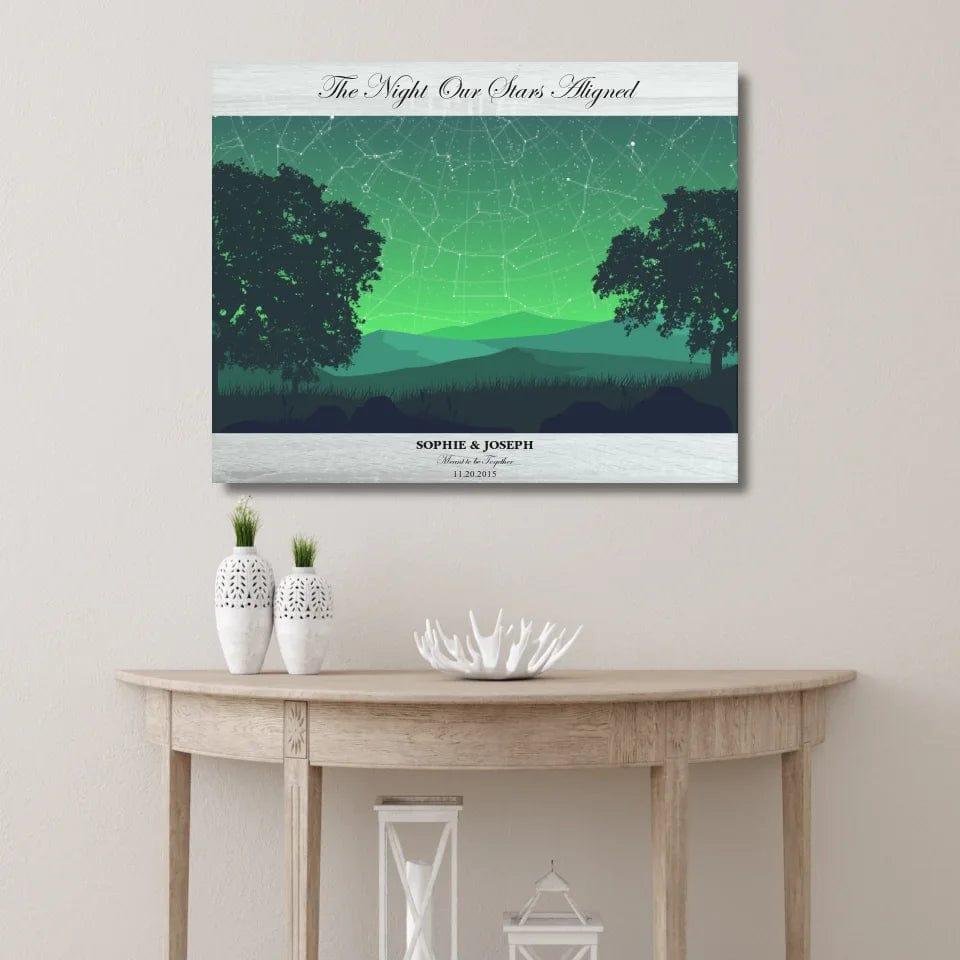 Custom Green Landscape Star Map - ARTFULANE