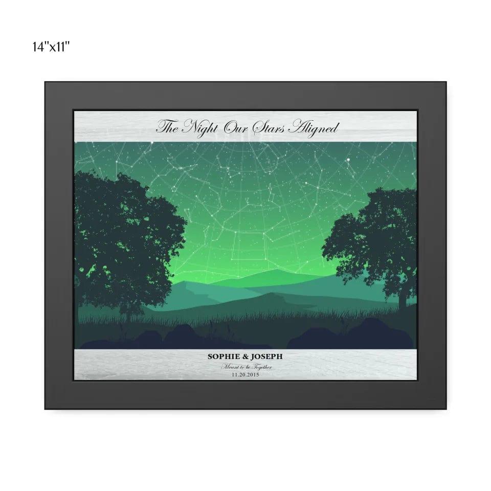 Custom Green Landscape Star Map - ARTFULANE