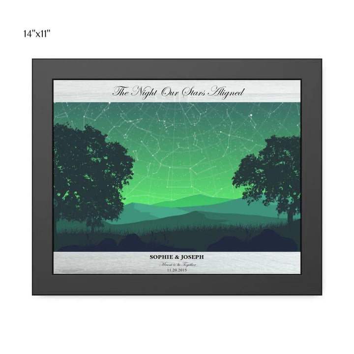 Custom Green Landscape Star Map - ARTFULANE