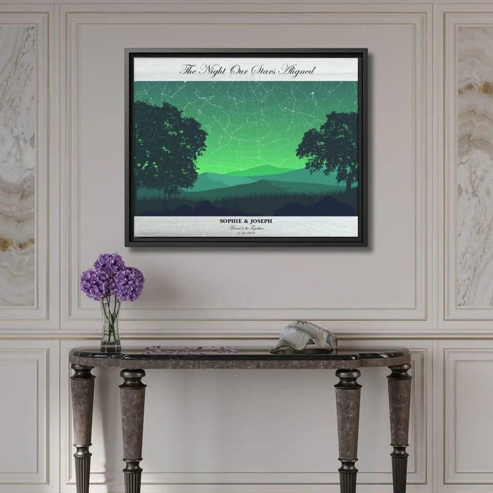 Custom Green Landscape Star Map - ARTFULANE