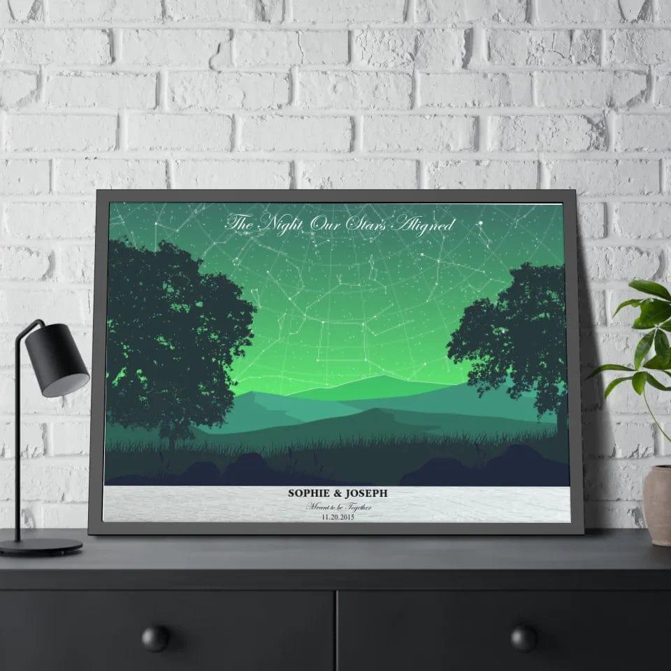 Custom Green Landscape Star Map - ARTFULANE