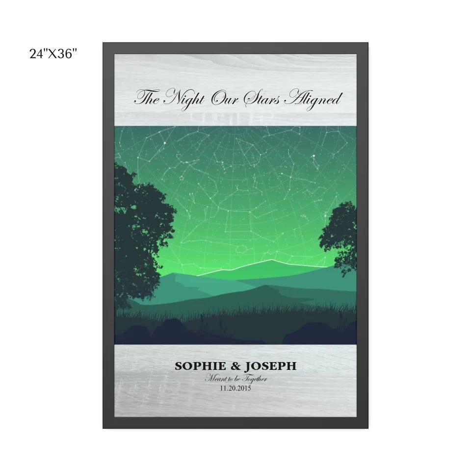 Custom Green Landscape Star Map - ARTFULANE