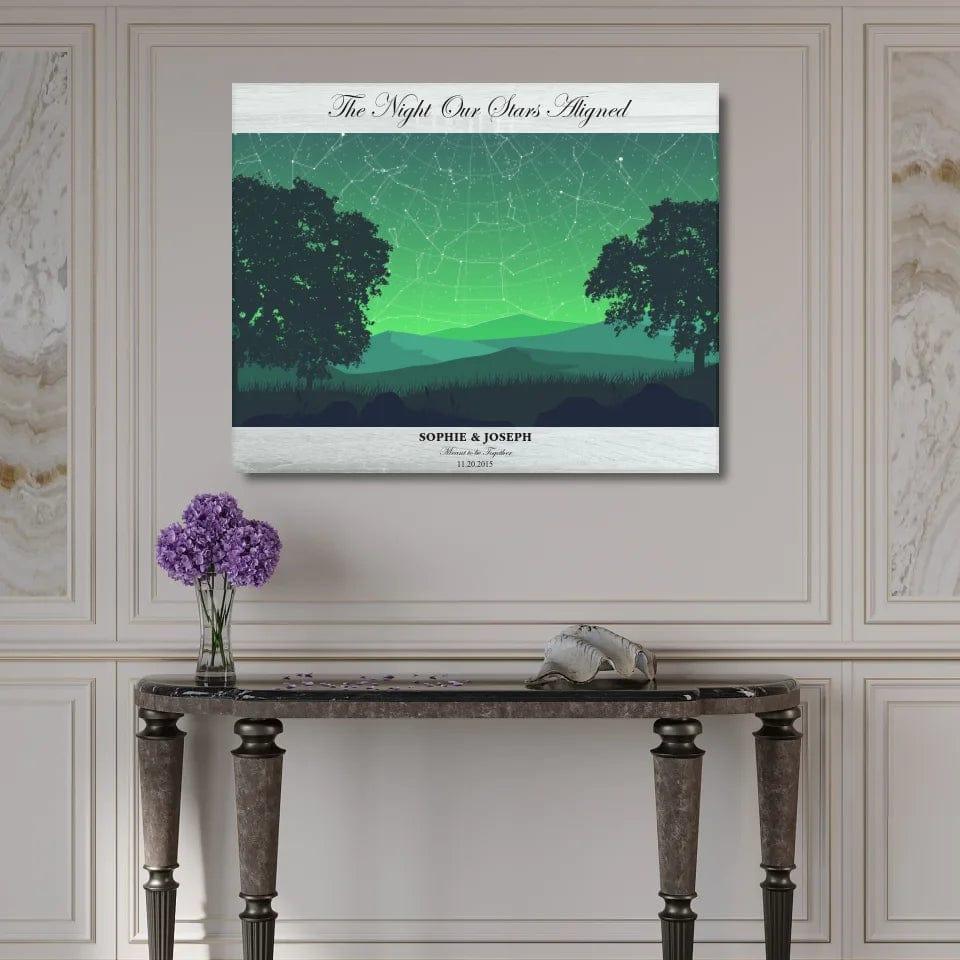 Custom Green Landscape Star Map - ARTFULANE