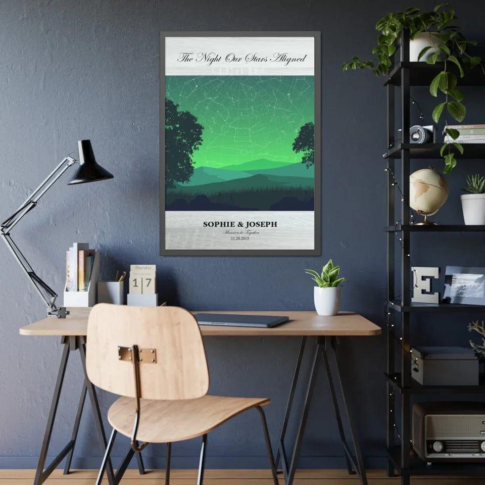 Custom Green Landscape Star Map - ARTFULANE