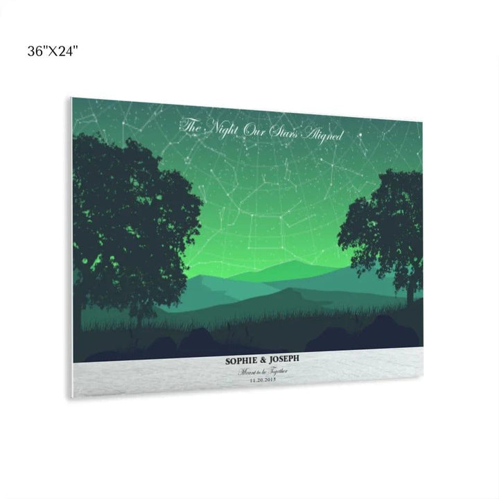 Custom Green Landscape Star Map - ARTFULANE