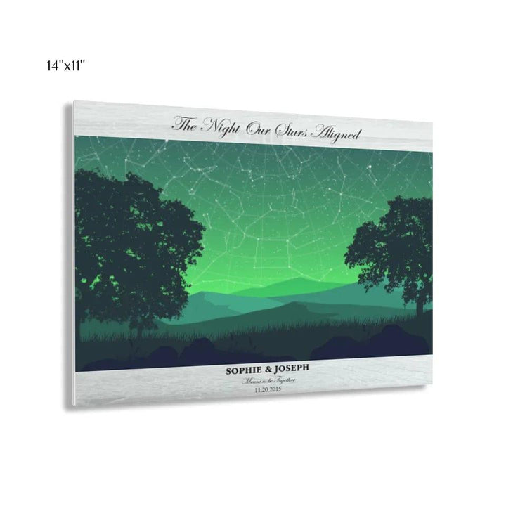 Custom Green Landscape Star Map - ARTFULANE