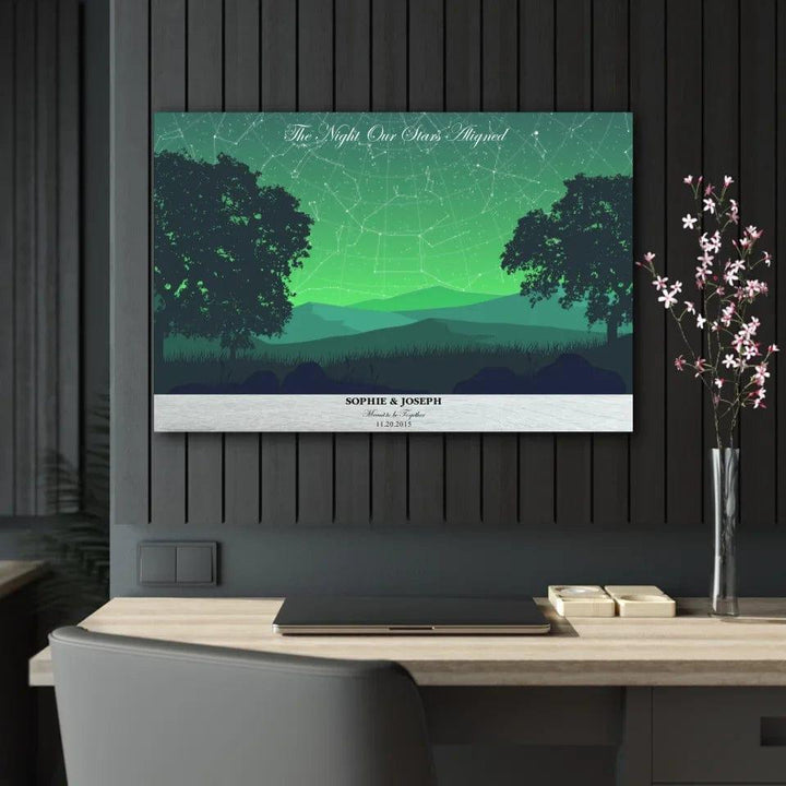 Custom Green Landscape Star Map - ARTFULANE