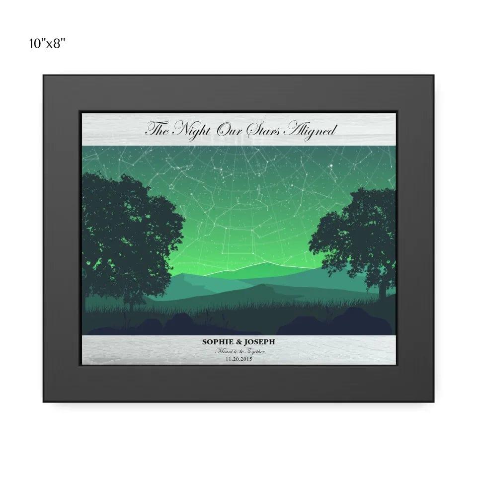 Custom Green Landscape Star Map - ARTFULANE