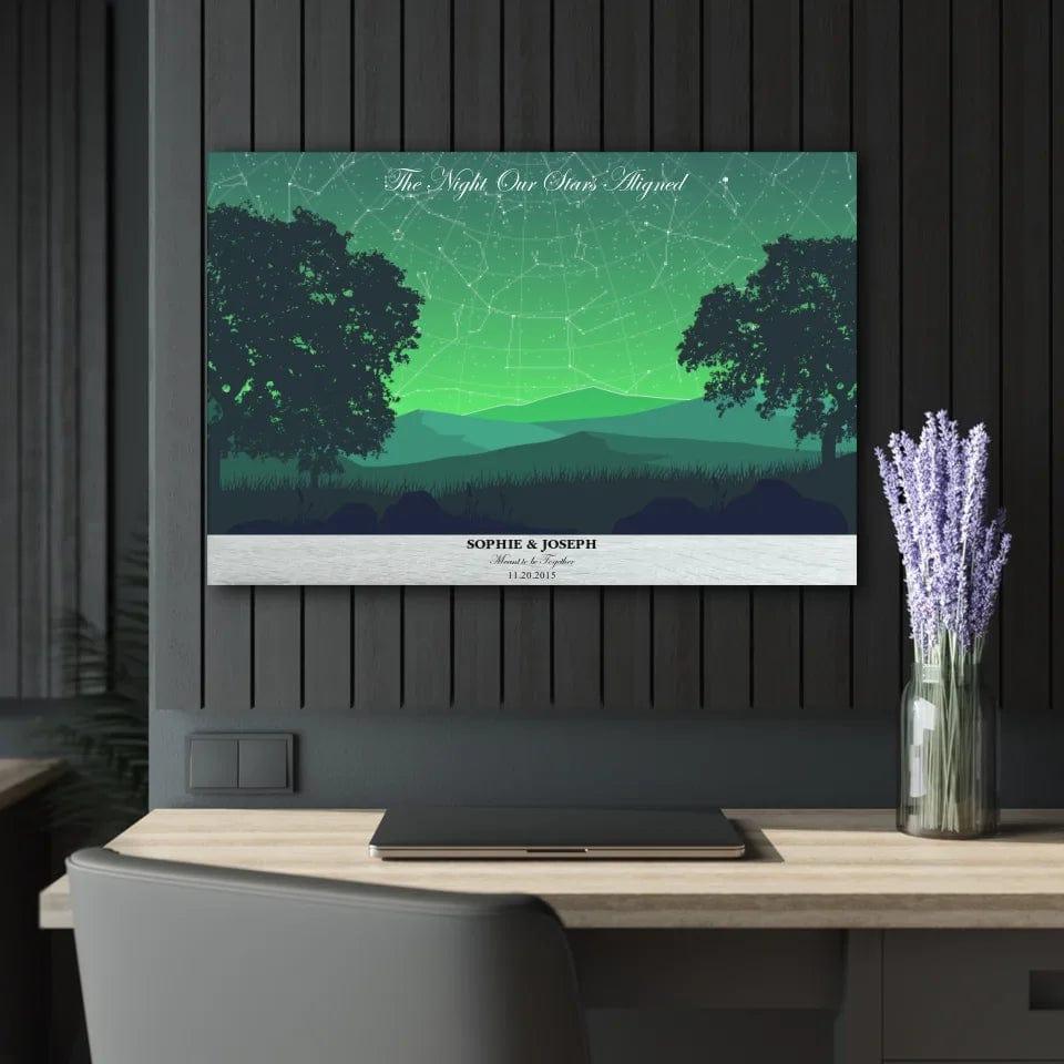 Custom Green Landscape Star Map - ARTFULANE