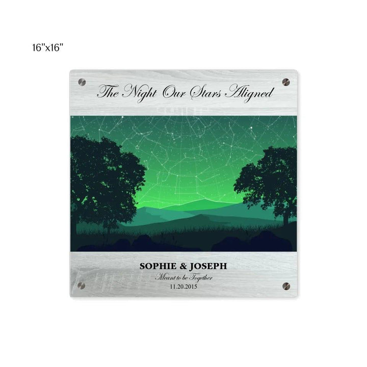 Custom Green Landscape Star Map - ARTFULANE