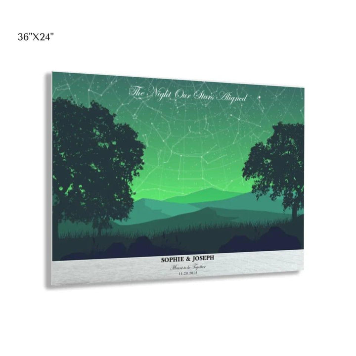 Custom Green Landscape Star Map - ARTFULANE