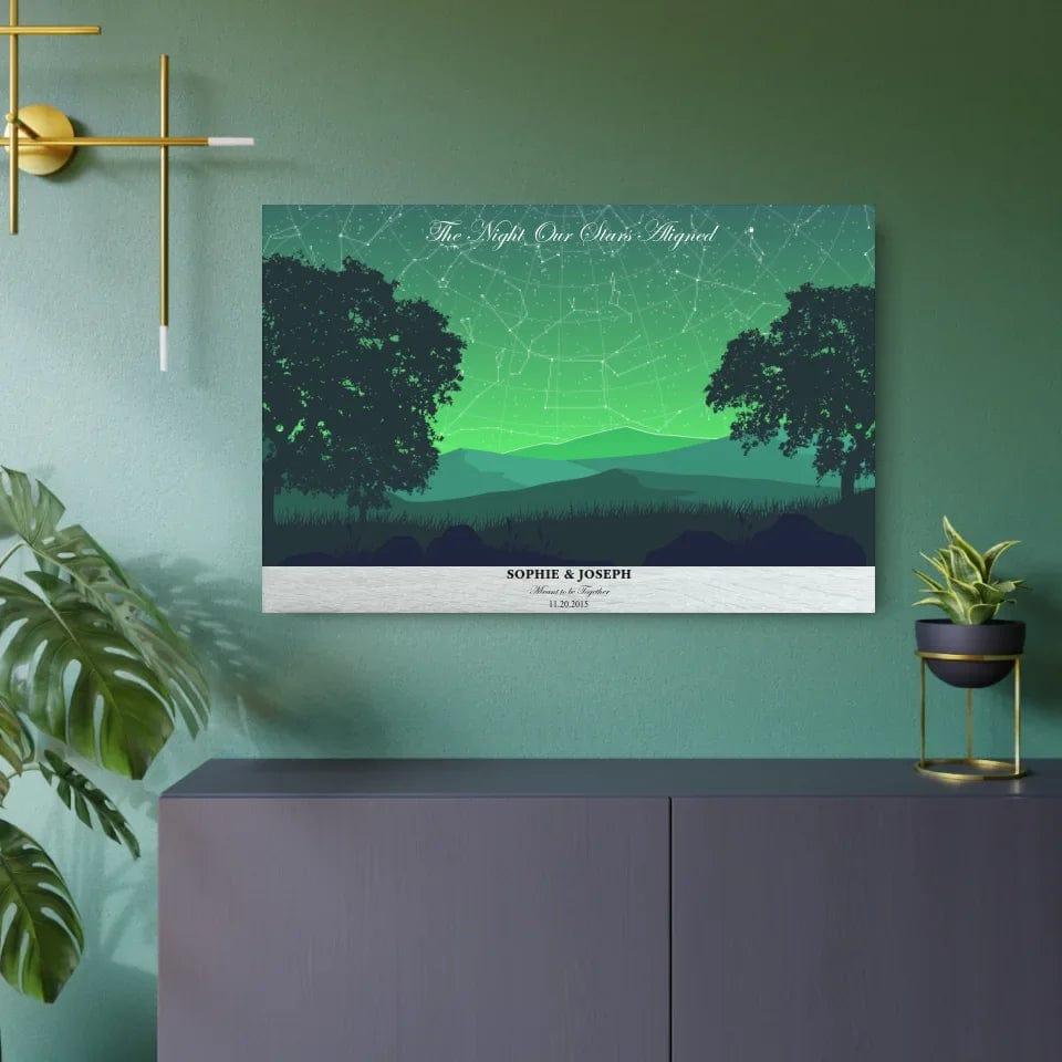 Custom Green Landscape Star Map - ARTFULANE