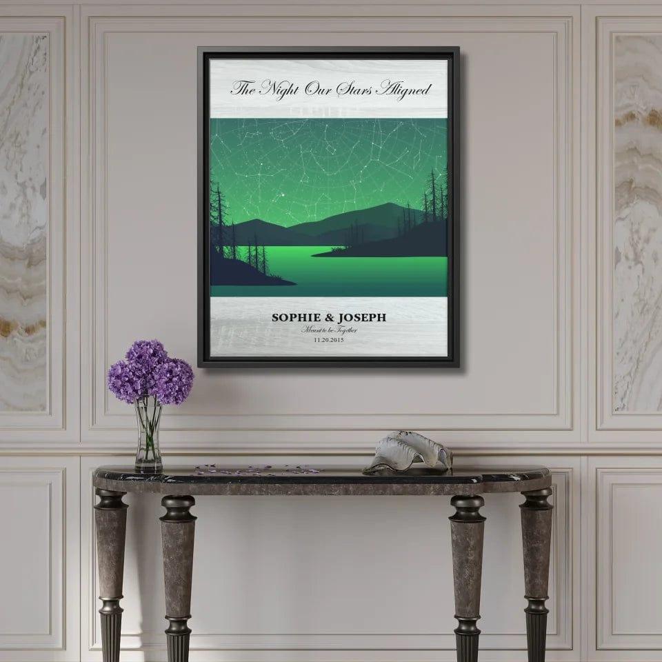 Custom Green River Landscape Star Map - ARTFULANE