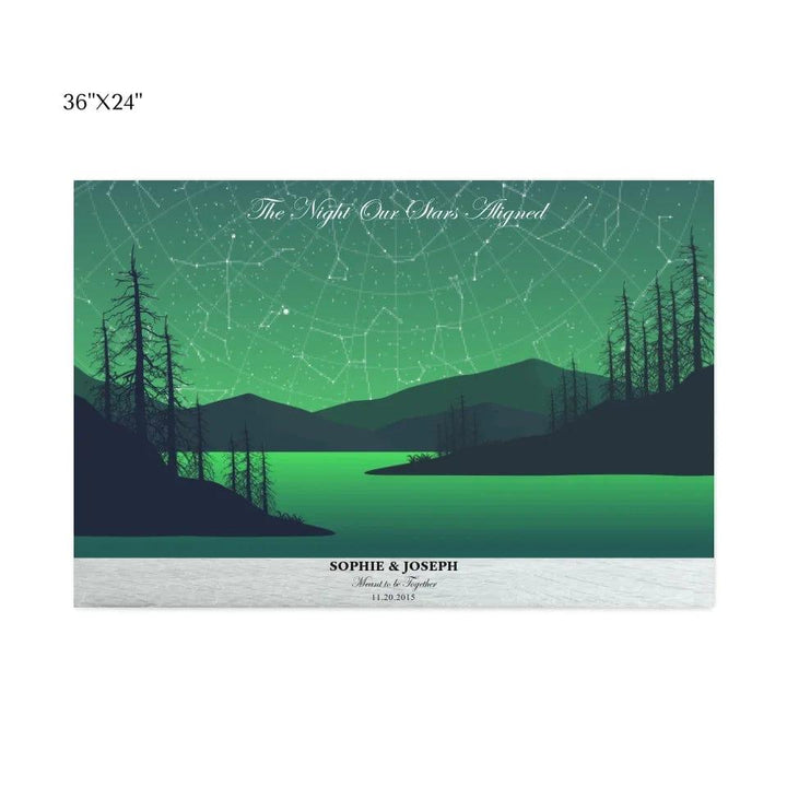 Custom Green River Landscape Star Map - ARTFULANE