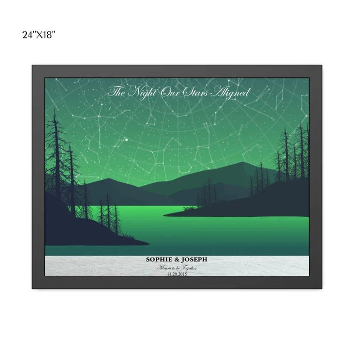 Custom Green River Landscape Star Map - ARTFULANE