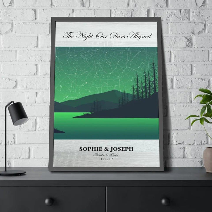 Custom Green River Landscape Star Map - ARTFULANE