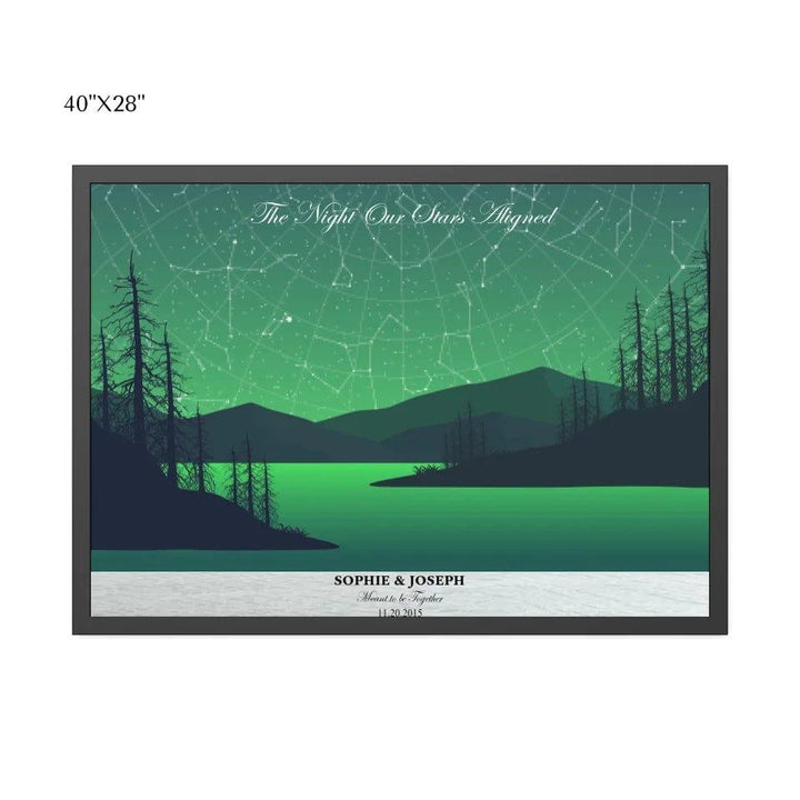 Custom Green River Landscape Star Map - ARTFULANE