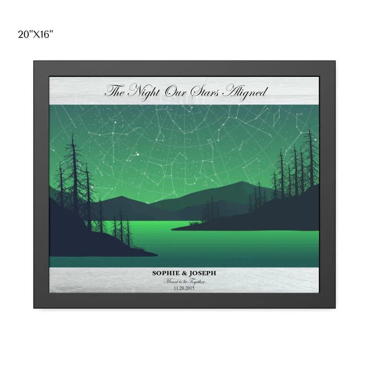 Custom Green River Landscape Star Map - ARTFULANE