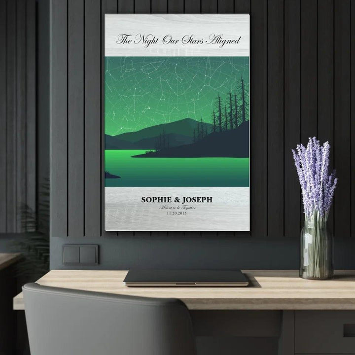 Custom Green River Landscape Star Map - ARTFULANE