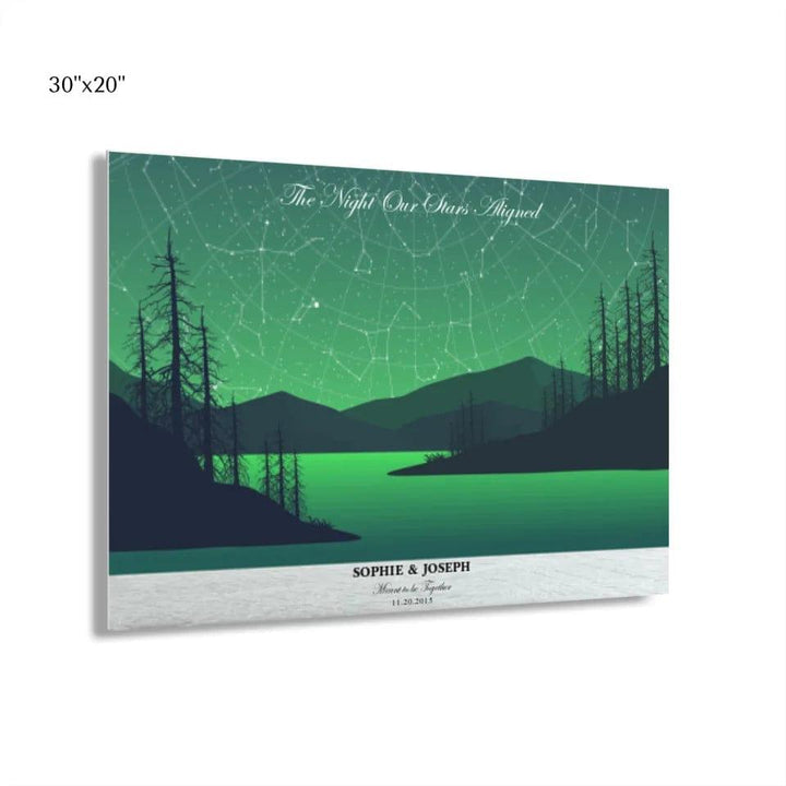 Custom Green River Landscape Star Map - ARTFULANE