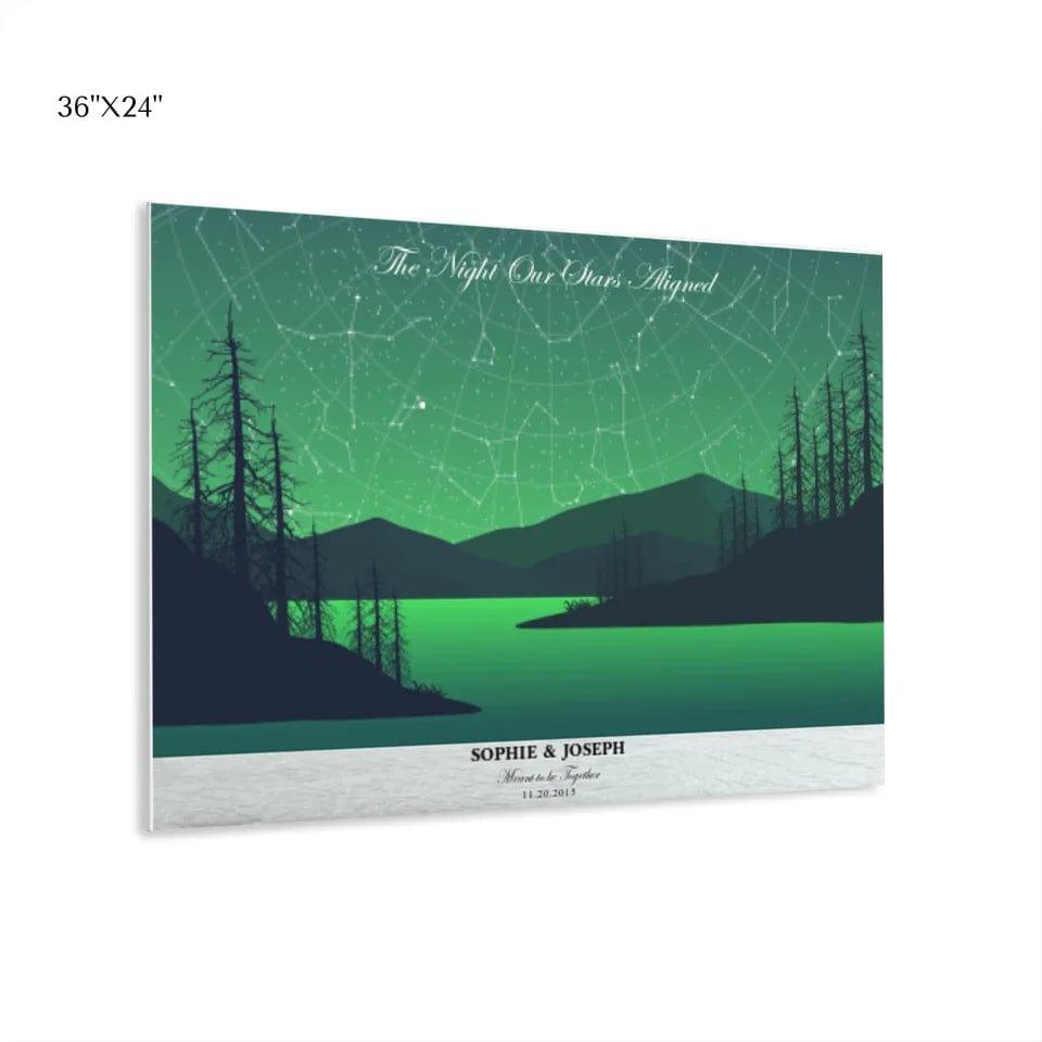 Custom Green River Landscape Star Map - ARTFULANE