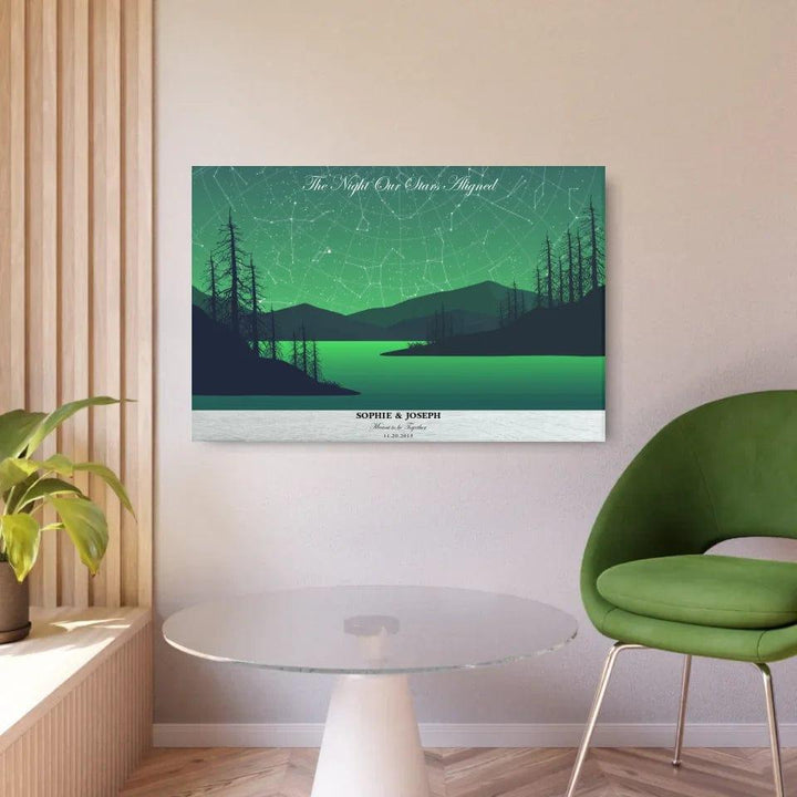 Custom Green River Landscape Star Map - ARTFULANE