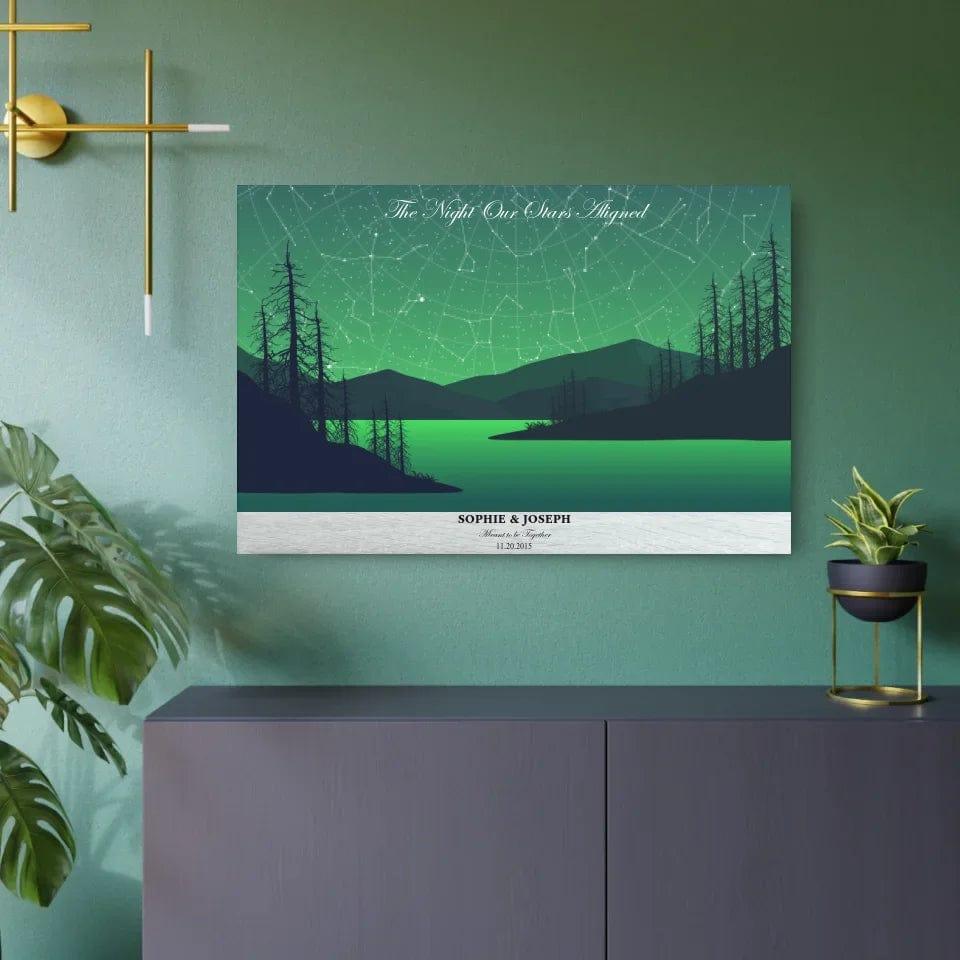 Custom Green River Landscape Star Map - ARTFULANE