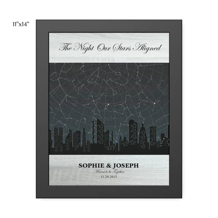 Custom Grey Cityscape Star Map - ARTFULANE