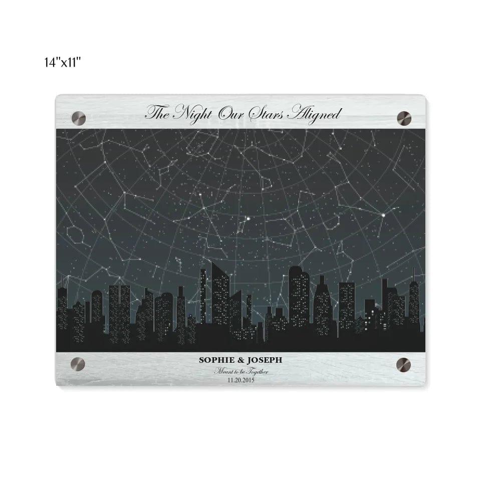 Custom Grey Cityscape Star Map - ARTFULANE