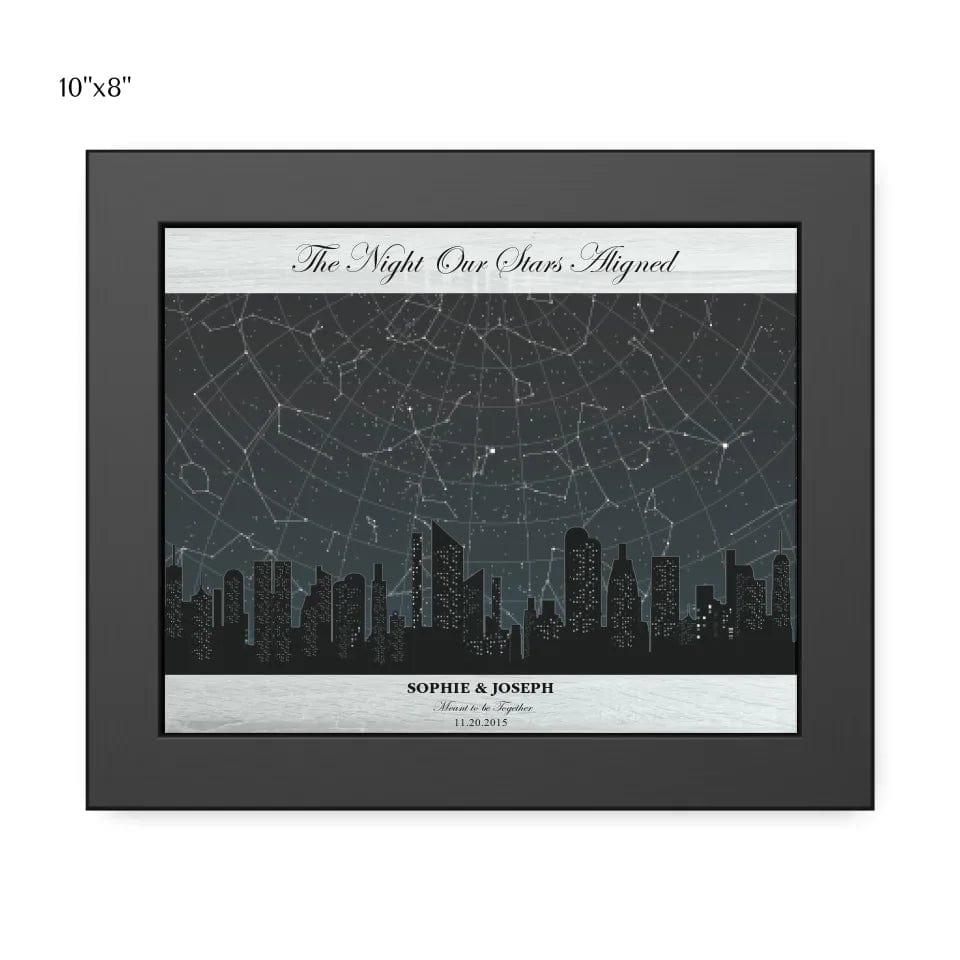 Custom Grey Cityscape Star Map - ARTFULANE