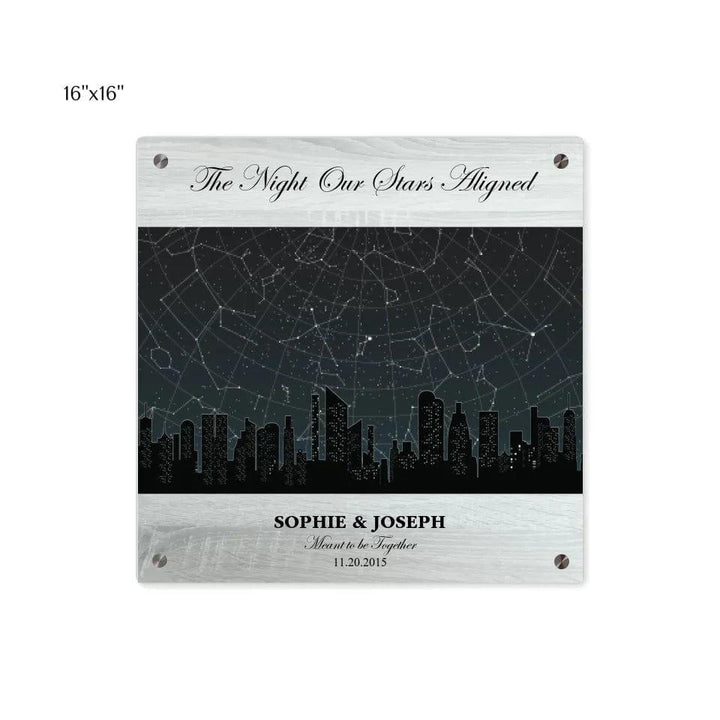 Custom Grey Cityscape Star Map - ARTFULANE