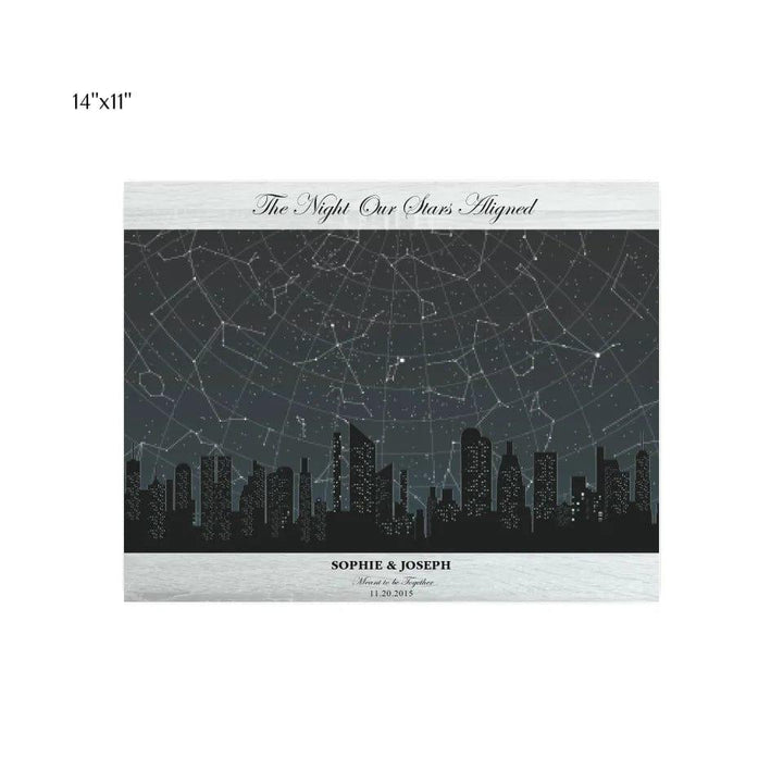 Custom Grey Cityscape Star Map - ARTFULANE