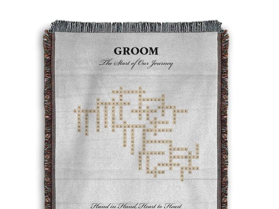 Custom Groom Word Tile Blanket - ARTFULANE