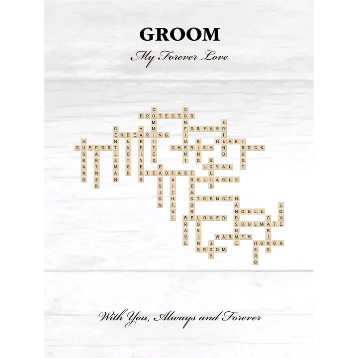 Custom Groom Word Tile Blanket - ARTFULANE