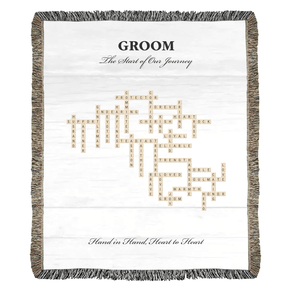 Custom Groom Word Tile Blanket - ARTFULANE