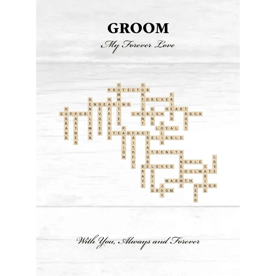 Custom Groom Word Tile Blanket - ARTFULANE