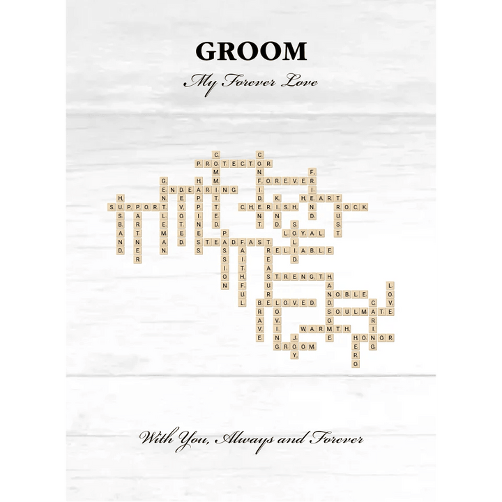 Custom Groom Word Tile Blanket - ARTFULANE