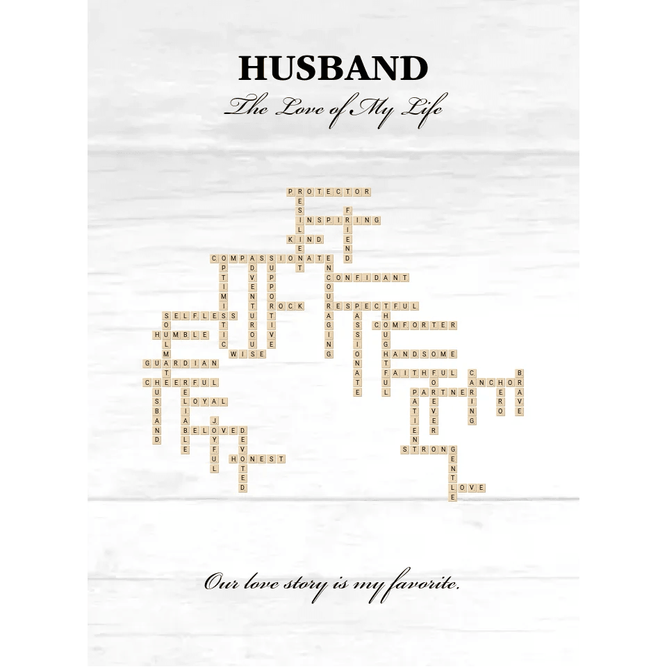 Custom Husband Word Tile Blanket - ARTFULANE