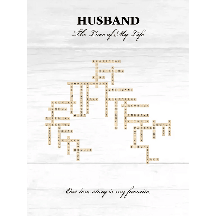 Custom Husband Word Tile Blanket - ARTFULANE